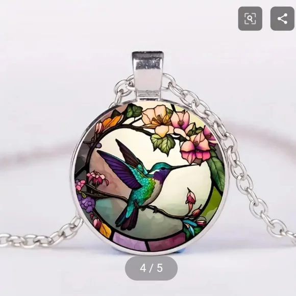 Hummingbird Pendant Necklace Colorful - Picture 7 of 12